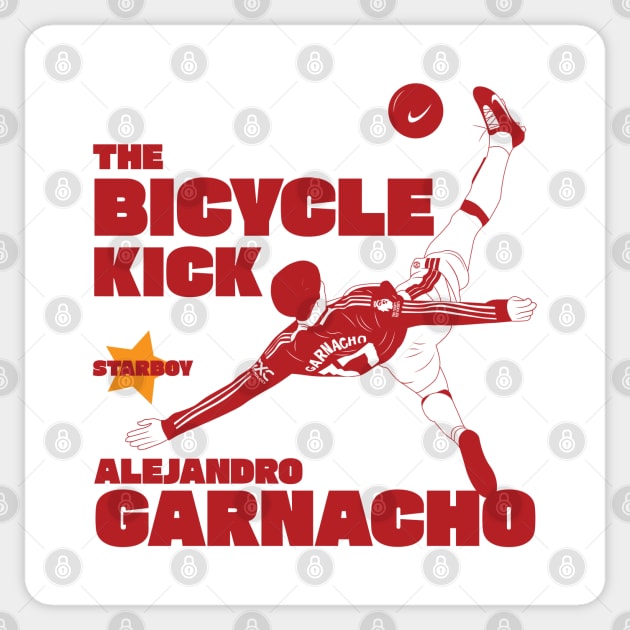 The Bicycle Kick, Alejandro Garnacho Sticker by kindacoolbutnotreally